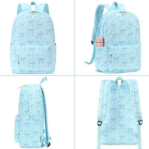 Image of LOIDOU Backpack for Girls School Backpacks Bookbags for Elementary Middle School Women Laptop Backpacks (Bow Tie BLUE, L-17)