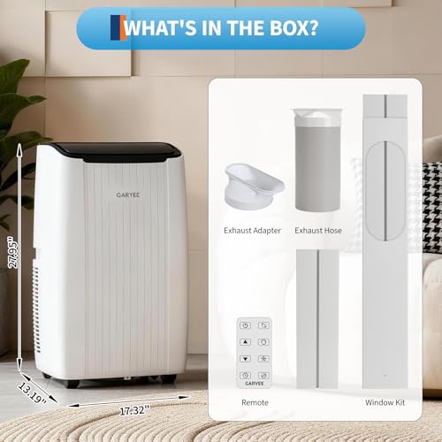 Garvee 14000 BTU Portable Air Conditioner, Portable AC Unit with Dehumidifier, Fan and Remote Control, Energy Efficient Indoor AC Conditioner for Rooms up to 700 Sq. Ft., White - Image 7