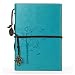 VALERY classic Leather Notebook-vintage Diary &Journal -Blank&lined Refillable Loose Leaf Pages-mediterranean &Middle Ages Design-men&women Daily Use Gift(Aqua blue)