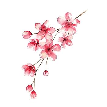 肉質画　【花】サインあり Amazon.co.jp: 桜タトゥー鎖骨防水花女性長期持続梅セクシーな桃