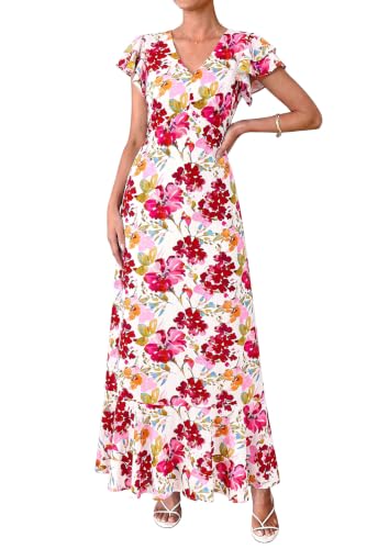 Image of PRETTYGARDEN Womens Summer Boho Floral Maxi Dress