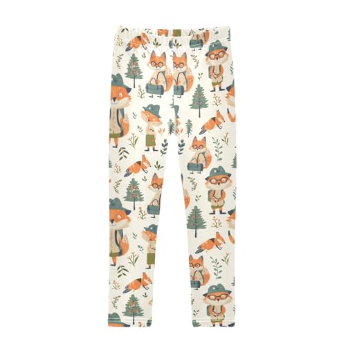 Explorer Cute Fox Girls Leggings Athletic Pants Tights Stretch Bottom