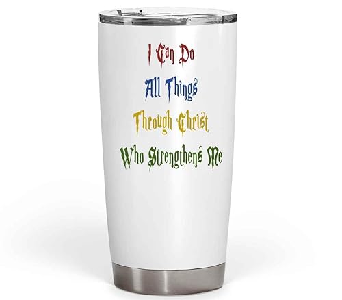Miniatura 1 de Inspirational Gift Powerful Faith-based Gift, Great for Mom on Mother's Day - Can Do All Things Through Christ Who Strengthens Me on 20 Oz White