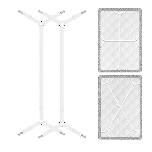 Bed Sheet Holder Straps,Sheet Straps Adjustable Bed Sheet Clips Fasteners Keep Sheets Stays in Place,White 2Pcs/Set