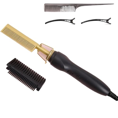 Peine alisador cerámico 2 en 1 portátil para cabello y barba miniatura 1