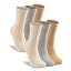 6 Pairs | Cream White/Light Grey/Beige