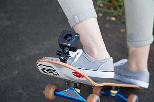 Vivitar DVR988-BLK 360 Action Camera mounted on a skateboard