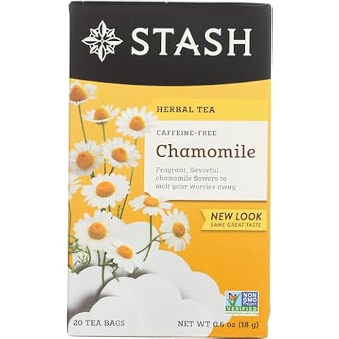 Stash Chamomile Herbal Tea, Caffeine Free, 20 Tea Bags Per Box Cover
