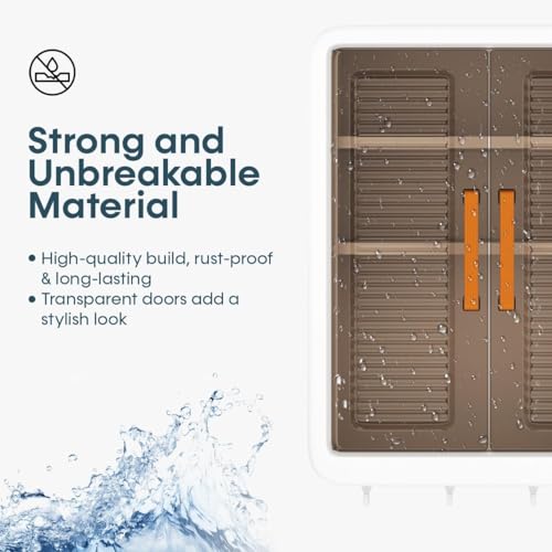 Image of GLOXY Bathroom Cabinet Combo Pack of 2 - Wall Mounted 3 Layer Bathroom Shelf Storage Cabinet to Keep Toiletries & Skincare & Makeup Essentials Well Organized | Multipurpose Washroom Organizer Cabinet