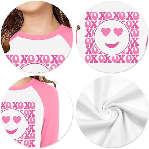 Image of Girls Valentine Shirts for Kids Valentines Heart Graphic Tshirts Casual Long Sleeve Shirts Love Heart Tee