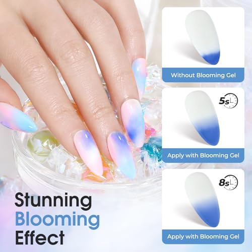 ROSALIND Blooming Gel Esmalte Semipermanente, Blooming Pintauñas Gel el Efecto de Esparcimiento para Decoración de Uñas - imagen 3