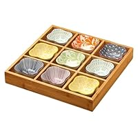 Amazon | FLYILIA 豆皿 小皿 セット 仕切りトレー 竹製 トレイ トレー