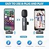 2 Pack Type C Wireless Lavalier Microphone for Iphone Ipad Android Ios15, Lapel Wireless Microphones&Receiver Plug-Play Clip On Mic, Lapel Mic for Video Recording/Live Steam/Interview/Tiktok/Youtube #3