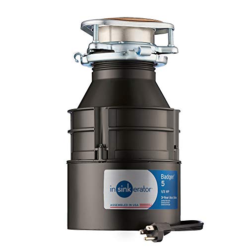InSinkErator Garbage Disposal with Cord, Badger 5, 1/2 HP Continuous Feed InSinkErator Garbage Disposal with Cord, Badger 5, 1/2 HP Continuous Feed