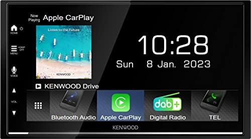 KENWOOD DMX7722DABS - 17,3 cm (6,8") cyfrowy odbiornik AV z bezprzewodowym CarPlay i Android Auto (4 x 50 W, DAB+/UKW, BT, 3X Pre-Out 2,5 V, USB, iPod/iPhone Control)