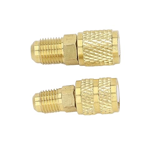 Adaptador de Refrigerante R22 M1/4SAE x F5/16SAE y R410 M5/16SAE x F1/4SAE, Adaptador Giratorio de Cobre miniatura 6