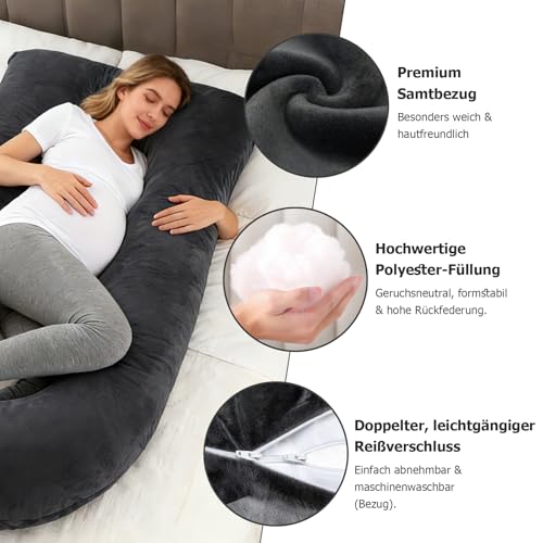 Soutien dos ventre jambes avec coussin de grossesse en U