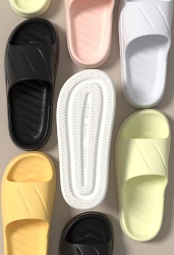 Non-Slip Quick-Dry Shower Slippers & Bath Sandals for Men Women, Ultra-Soft Cushion Thick-Soled EVA Shoes, Indoor Home Couple Slippers（Size：36-37，Pink）4