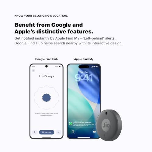 Image of JioTag (2nd Generation) (Grey) - Android or iOS Compatible IP64 Rated Worldwide Item Finder for Keys, Wallets, Luggage, Gadgets and More |1+1 Year Battery | No SIM Needed