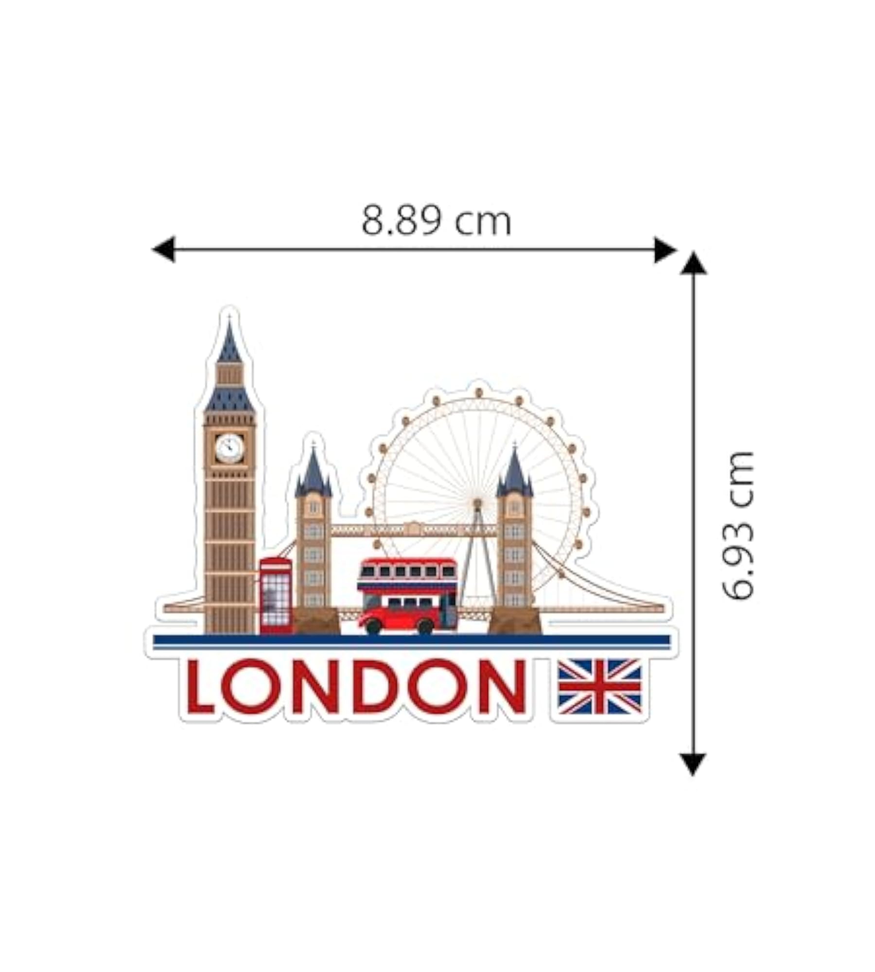 Wooden Fridge Magnet London Country Theme Souvenir