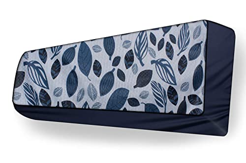 Image of Split AC Cover for 1.5 Ton Indoor Units - Water Resistant & Dustproof Protection (Blue Petals)