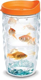 Tervis 1070379 Goldfish Insulated Tumbler with Wrap and Orange Lid, 10 oz, Clear