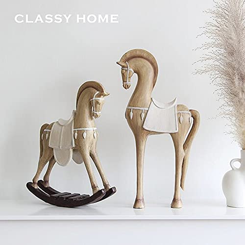 Abstract Paard Beeldhouwkunst Standbeelden, Rustieke Imitatie Oude Rustieke Stijl Woonkamer Decoratieve Ornamenten… - Image 3