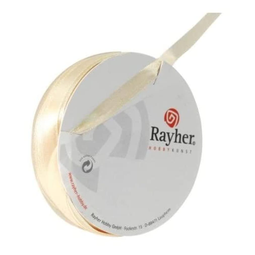 Rayher 5521303 Satin Ribbon 7 mm 10 m Beige