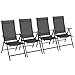 Produktbild SONGMICS Gartenstuhl 4er Set, Klappstuhl, Outdoor-Stuhl, mit Metallgestell, 8-Fach verstellbare Rückenlehne, bis 150 kg belastbar, schwarz GCB30BK