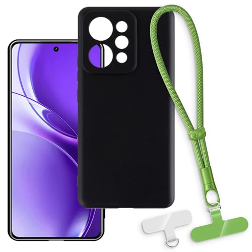 OAGELIM 2-in-1�ی�P�[�X�ƃ��X�g�X�g���b�v OPPO Realme Narzo Power 5G �Ƃ̌݊������� ���O���\�ȃ��j���[�h�t���d�b�J�o�[�A����~�ߕ����h�~�O���b�v�n���h�� (�u���b�N + �O���[��)