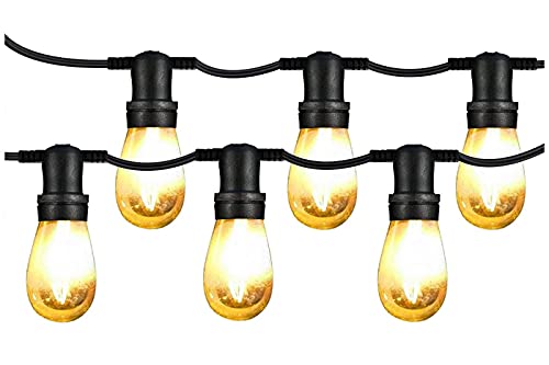 Catena Luminosa Nera Decorativa Vintage 10M Stringa 20 Portalampade Gazebo