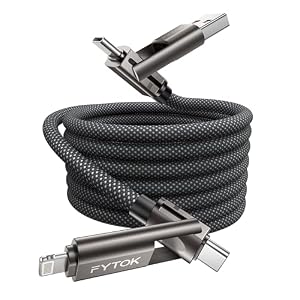 USB C Cable Fast Charging 60W iPhone Charger Cable 6FT, [Apple MFi Certified] USB to USBC to Lightning Cable 4 in 1 Charging Cable with Type C/USB A for iPhone 17/16/15/14/13/12/iPad/Android/MacBook