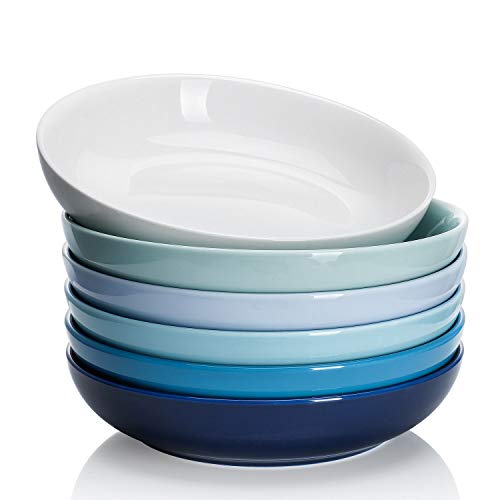 Sweese 112.003 Porcelain Salad Pasta Bowls - 22 Ounce - Set of 6