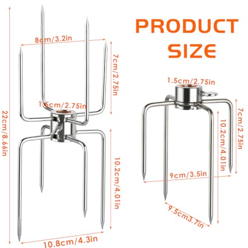 Accesorios para asador giratorio con tenedor de carne y pinchos para barbacoa de pollo 3