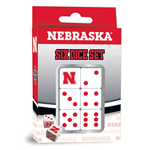 Masterpieces NCAA Nebraska Cornhuskers - 6 Piece Team Logo Dice Set - D6 Standard Size