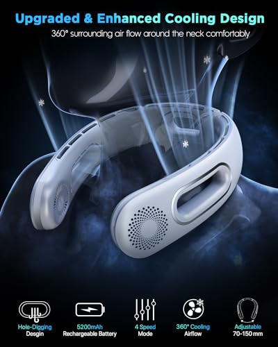 Ventilador de cuello portátil de 360 grados contra los sofocos del verano 3