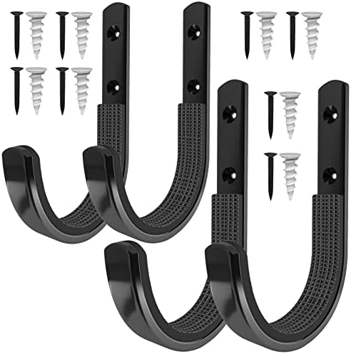 Gun Racks for Wall, Horizontal Shotgun Racks Metal Rifle Hangers for Storing Rifles, Shotguns and Bows, Gun Mount Holder Hooks for Wall Storage (Black 2Pair)