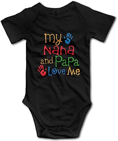 My nana and papa love me Short Sleeve Baby Bodysuits Set for Boys or Girls cut lovely pattern