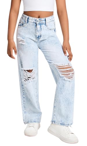 Jeans large fille pour le collège en denim style streetwear Maeau