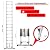 DEZEX 16.5 FT Telescoping Ladders Stainless Steel Telescopic Ladder - Multi-Button Retraction Collapsible Ladder for Home,RV,Loft, Lasts 375 LBS with 2 Triangle Stabilizers,Balance Bar and Wheels
