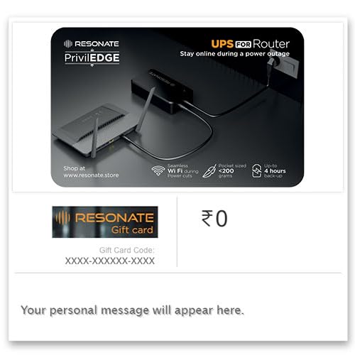 Resonate RouterUPS | E-Gift Card | Instant Delivery |Valid only on Resonate.store purchases| 1 year validity