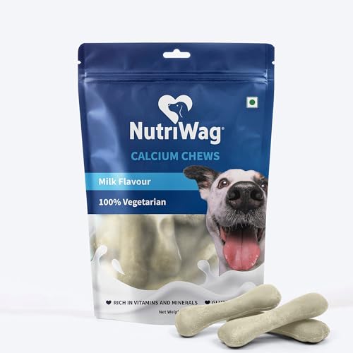 Image of Calcium Chew Bones - Milk-Flavored Dog Treats, 200 gm | Strengthens Teeth & Bones | Tasty & Nutritious Chews for All Breeds | Grain-Free, No Artificial Flavors