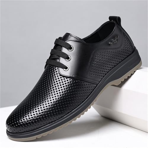 Men's Breathable Perforated Leather Loafers Summer Business Casual Shoes Hollow-Out Dress Sandals Comfortable Oxfords4