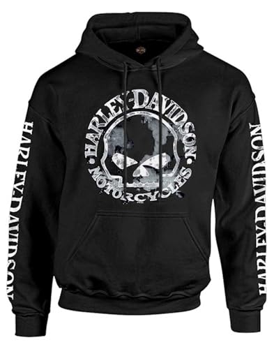Harley-Davidson Men's Sweatshirt Willie G Skull H-D Pullover Black 30296648