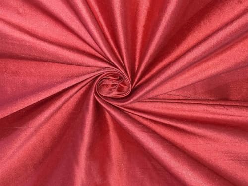 Soie Dupioni rose corail 137 cm DUP44 de qualité supérieure pour haute couture