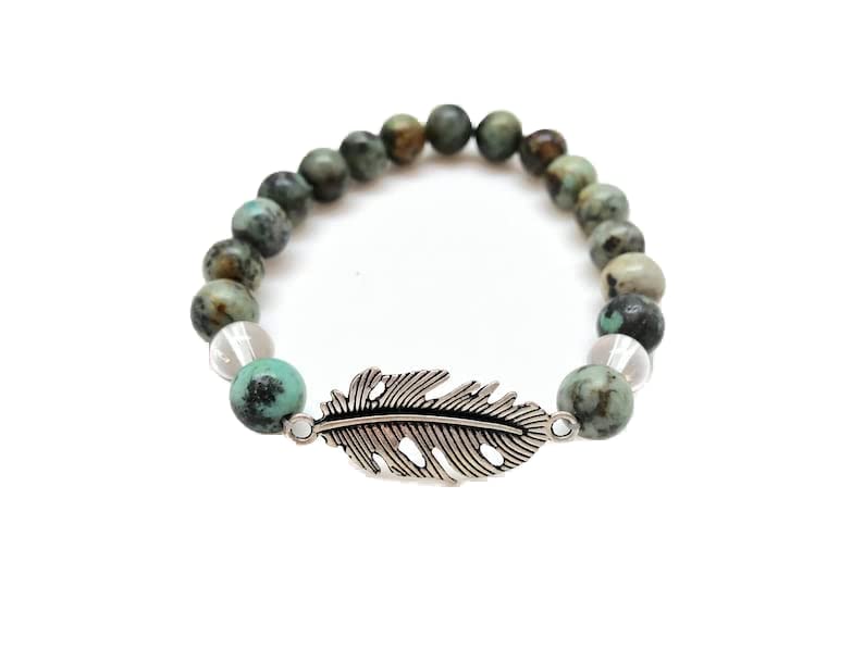 Bracelet turquoise africaine LKBEADS anti-stress, solution bien-être en perles de quartz pour l'anxiété