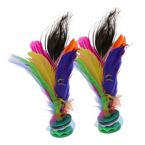 Abaodam 2Pcs Kick Shuttlecocks Outdoor Traditional Jianzi Game for All Ages Coordination Plume Material for Leisure Sports