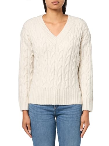 Image of Calvin Klein Womens V Neck Cable Long Sleeve SweaterSweater
