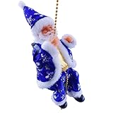 Weihnachtsmann-Kletterseil-Ornament – ​​Weihnachtsmusik, beleuchteter Weihnachtsmann- | Festlicher Weihnachtsbaumschmuck | Lustige saisonale Dekoration für Kinder und Erwachsene, Haustür, Hof, Da