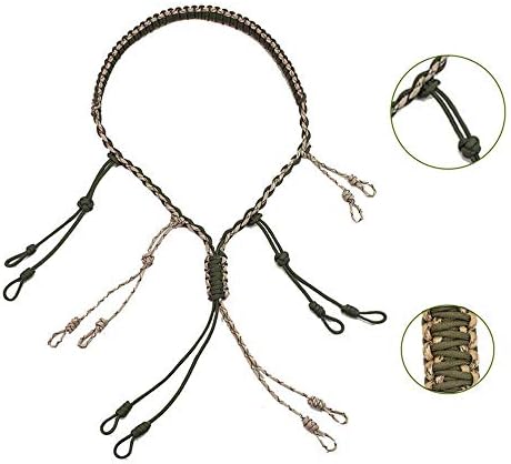 Duck Call Lanyard Hunting Goose Calls with Adjustable Loops Outdoor Predator Gear for Pheasant Waterfowl Hand Braided Necklace